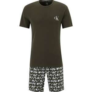 Calvin Klein Underwear Pyžamo krátké olivová / bílá