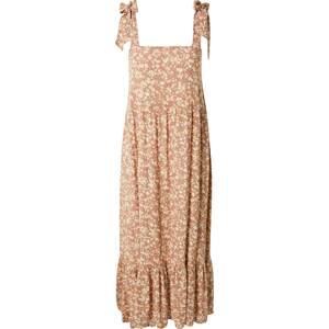 SAINT TROPEZ Letní šaty 'Marion' písková / světle hnědá / zelená / pink / bílá