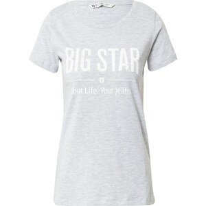 BIG STAR Tričko 'BRUNONA' šedý melír / bílá