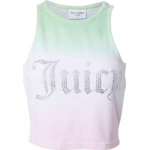 Juicy Couture Top 'AMORA' světle zelená / fialová / stříbrná / bílá