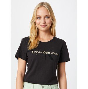 Calvin Klein Jeans Tričko  krémová / černá