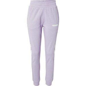 Hummel Sportovní kalhoty fialová / bílá