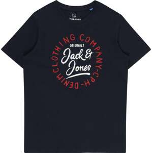 Jack & Jones Junior Tričko 'SIMON' námořnická modř / červená / bílá
