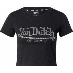 Von Dutch Originals Tričko 'ANDREA' černá / stříbrná