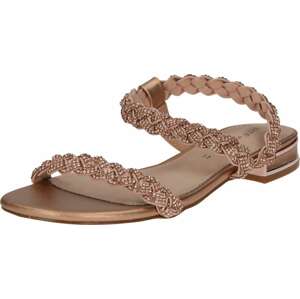 TATA Italia Páskové sandály béžová / růžově zlatá