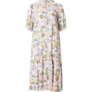 Fransa Košilové šaty 'SOFTY' světlemodrá / olivová / pink / bílá