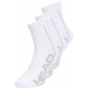 HEAD Sportovní ponožky světle šedá / bílá