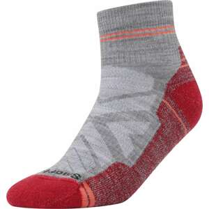 Smartwool Sportovní ponožky světle šedá / šedý melír / červená / burgundská červeň
