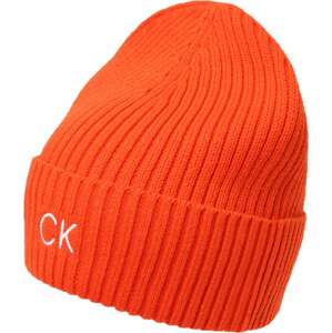 Calvin Klein Čepice svítivě oranžová / bílá
