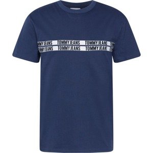 Tommy Jeans Tričko námořnická modř / enciánová modrá / bílá