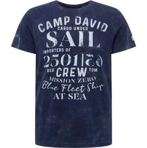 CAMP DAVID Tričko tmavě modrá / světle šedá