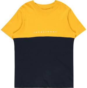 Jack & Jones Junior Tričko 'COPENHAGEN' noční modrá / zlatě žlutá / bílá