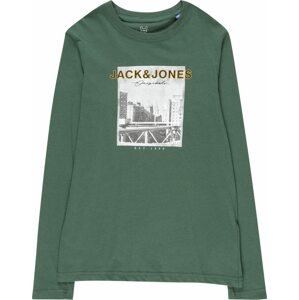 Jack & Jones Junior Tričko 'FRIDAY' žlutá / tmavě šedá / smaragdová / bílá