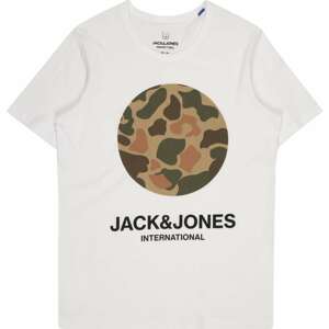 Jack & Jones Junior Tričko béžová / khaki / černá / bílá