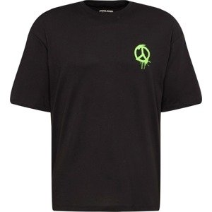 JACK & JONES Tričko 'PEACE' světle zelená / černá