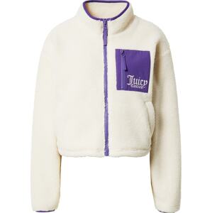 Juicy Couture Sport Funkční fleecová mikina fialová / barva bílé vlny