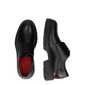 HUGO Šněrovací boty 'Denzel' červená / černá