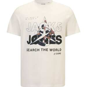 Jack & Jones Plus Tričko béžová / černá / bílá