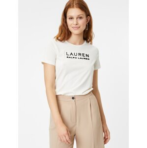 Lauren Ralph Lauren Tričko 'KATLIN' krémová / černá