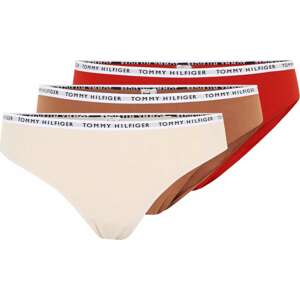 Tommy Hilfiger Underwear Tanga béžová / světle hnědá / červená / bílá
