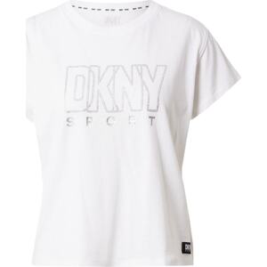 DKNY Performance Funkční tričko stříbrně šedá / černý melír / bílá