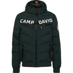 CAMP DAVID Zimní bunda tmavě zelená / bílá