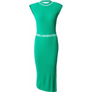 Karl Lagerfeld Úpletové šaty zelená / bílá