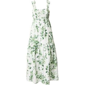 Abercrombie & Fitch Letní šaty trávově zelená / pastelově zelená / bílá