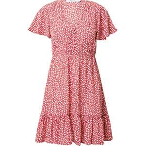 NA-KD Letní šaty pastelová fialová / červená / bílá