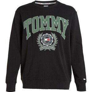 Tommy Jeans Plus Mikina zelená / červená / černá / bílá