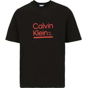 Calvin Klein Big & Tall Tričko tmavě oranžová / černá