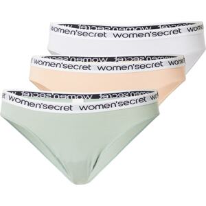 Women' Secret Kalhotky pastelově zelená / pudrová / černá / bílá