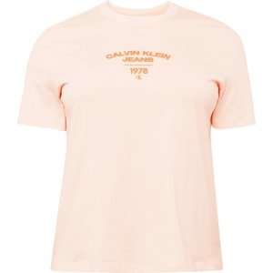 Calvin Klein Jeans Curve Tričko oranžová / broskvová
