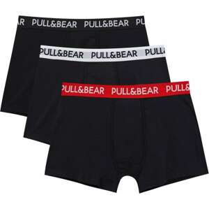 Pull&Bear Boxerky červená / černá / bílá