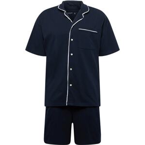 Abercrombie & Fitch Pyžamo krátké marine modrá / bílá