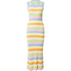 Olivia Rubin Úpletové šaty 'NELLY' světlemodrá / pastelově žlutá / světle zelená / oranžová