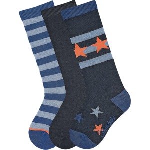 STERNTALER Ponožky kobaltová modř / opálová / tmavě oranžová
