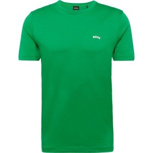 Tričko BOSS Green trávově zelená / bílá