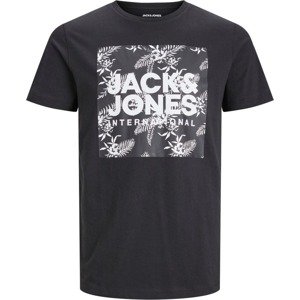 Tričko jack & jones šedá / černá / bílá