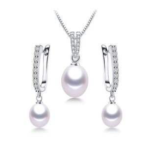 Aranys Stříbrná souprava perly bílé 07253
