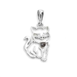 Aranys Stříbrný přívěšek kočky se zirkonem, Granát 56426