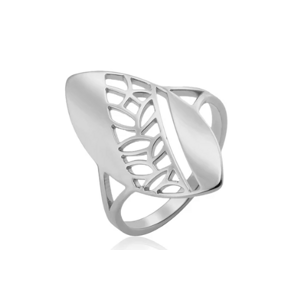 Aranys Ocelový prsten s motivem lístku, 66 56607