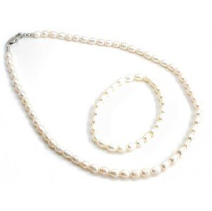 Aranys Souprava říční perly - výběr barev, Bílé 05970