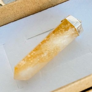 Granát Stříbrný přívěsek krystalu citrín, růženín, křišťál, Citrín 09125
