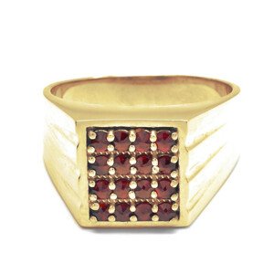 Granát Zlatý masivní prsten český granát, 52, Zlato Au 585/1000 11346