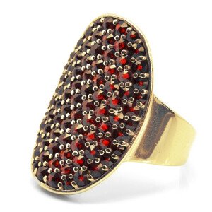 Aranys Zlatý prsten oválný český granát Ella, 53, Zlato Au 585/1000 (dodání 1-8 týdnů) 11469