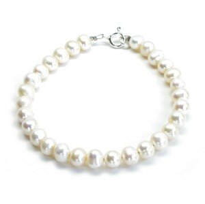 Aranys Stříbrný náramek říční perly bílé 6 mm AA, 22 cm 54481