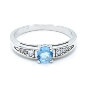 Aranys Stříbrný prsten modrý topaz Zapo, 63 56307